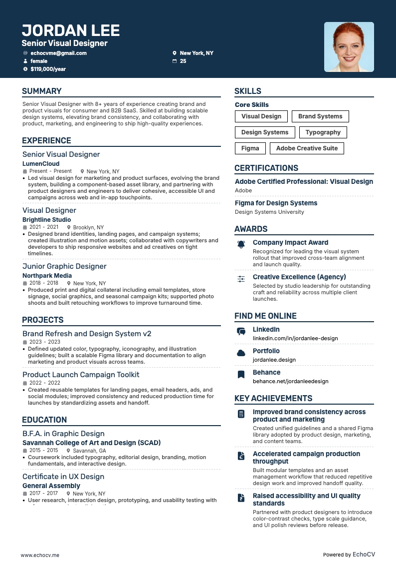 Senior Visual Designer full preview