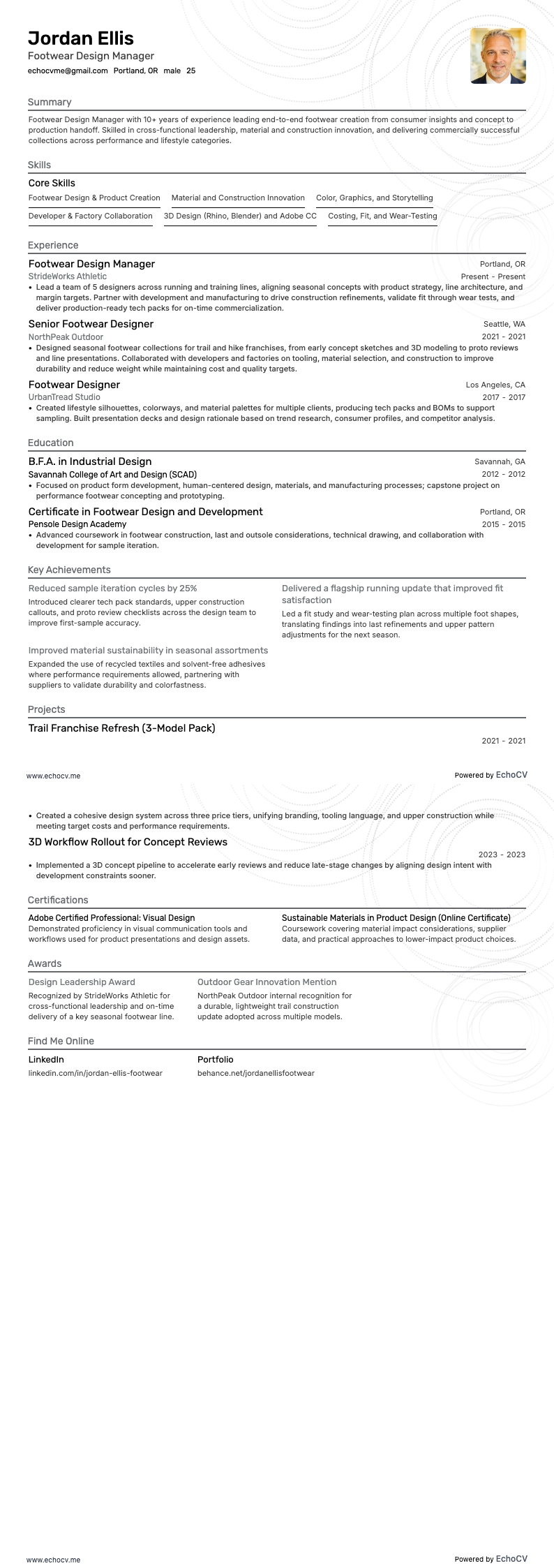 Gerente de Diseño de Calzado