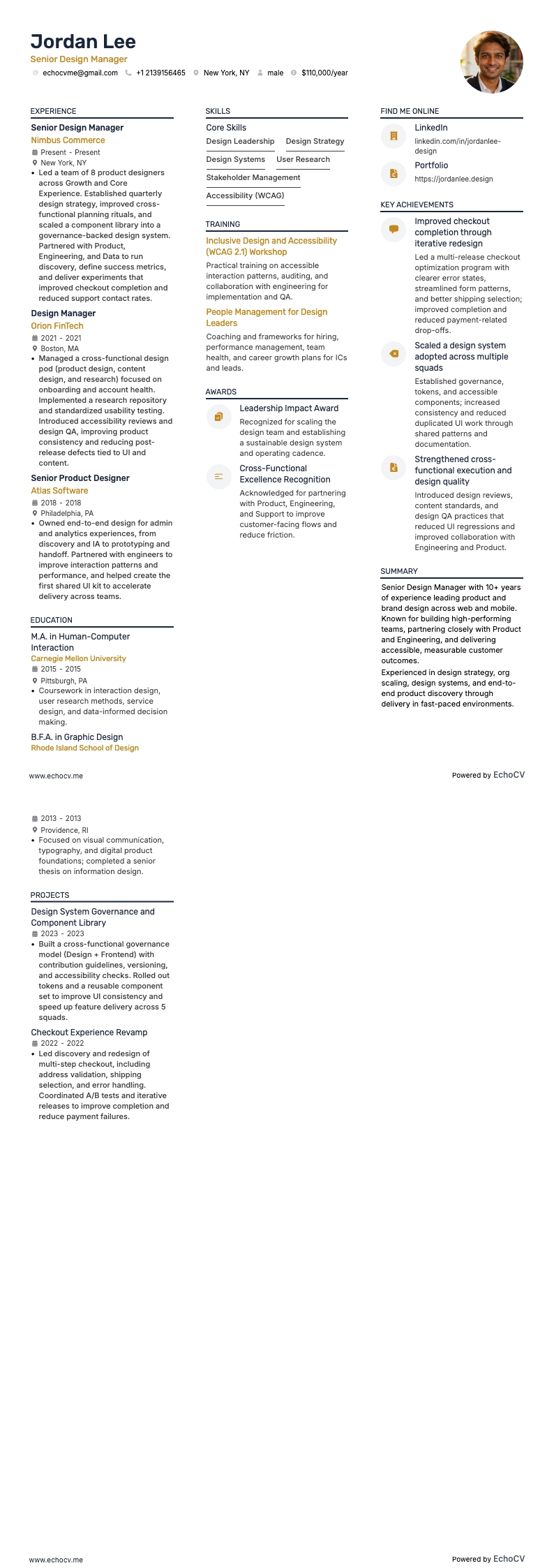 Senior Design Manager full preview