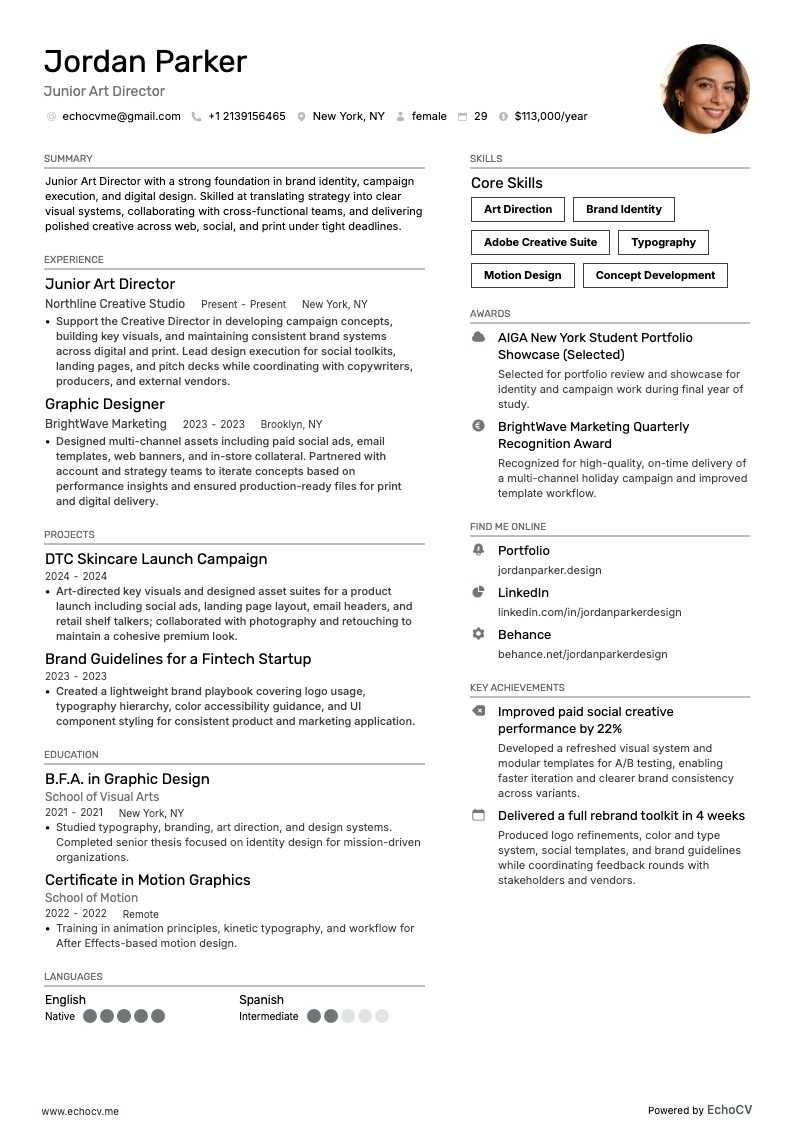 Junior Art Director full preview