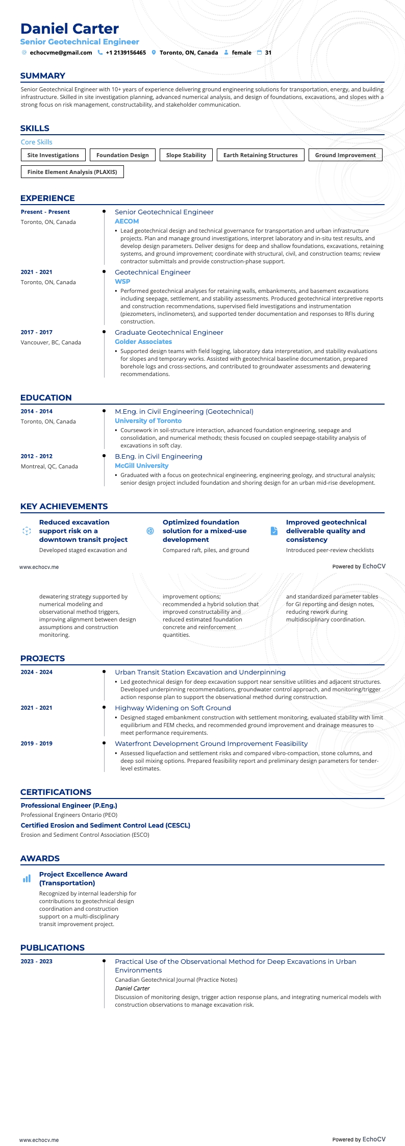 Vista previa completa de Ingeniero geotécnico sénior