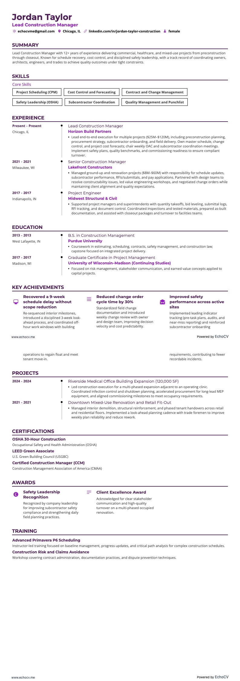 Lead Construction Manager full preview