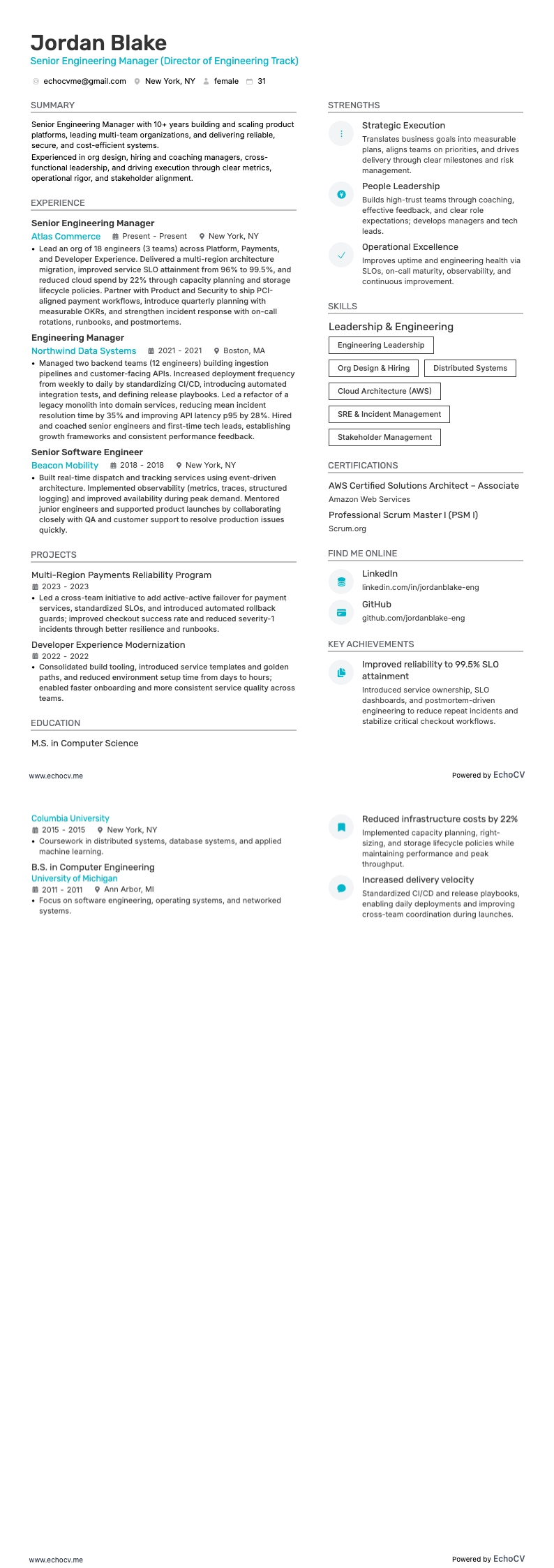 Senior Engineering Manager full preview