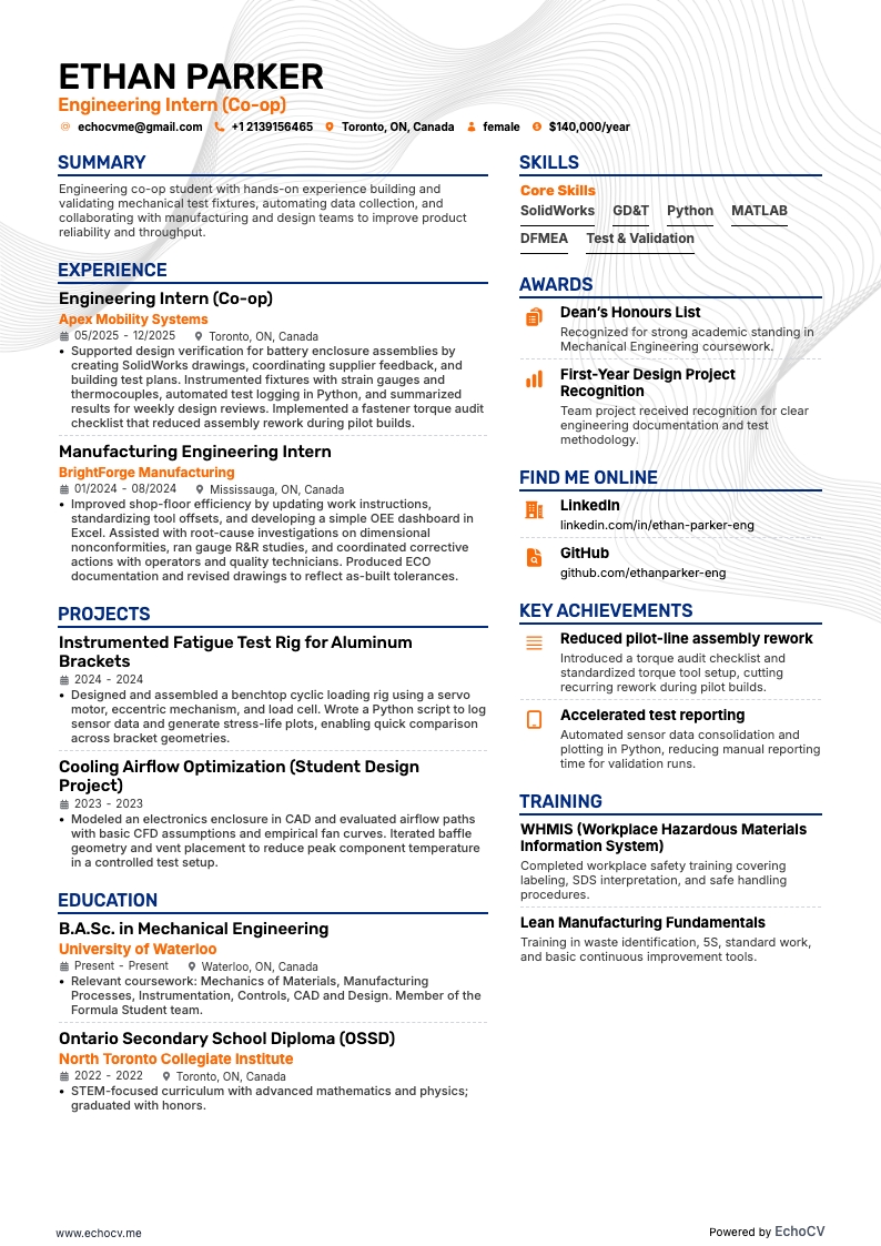 엔지니어링 인턴 (Co-op) 전체 미리보기