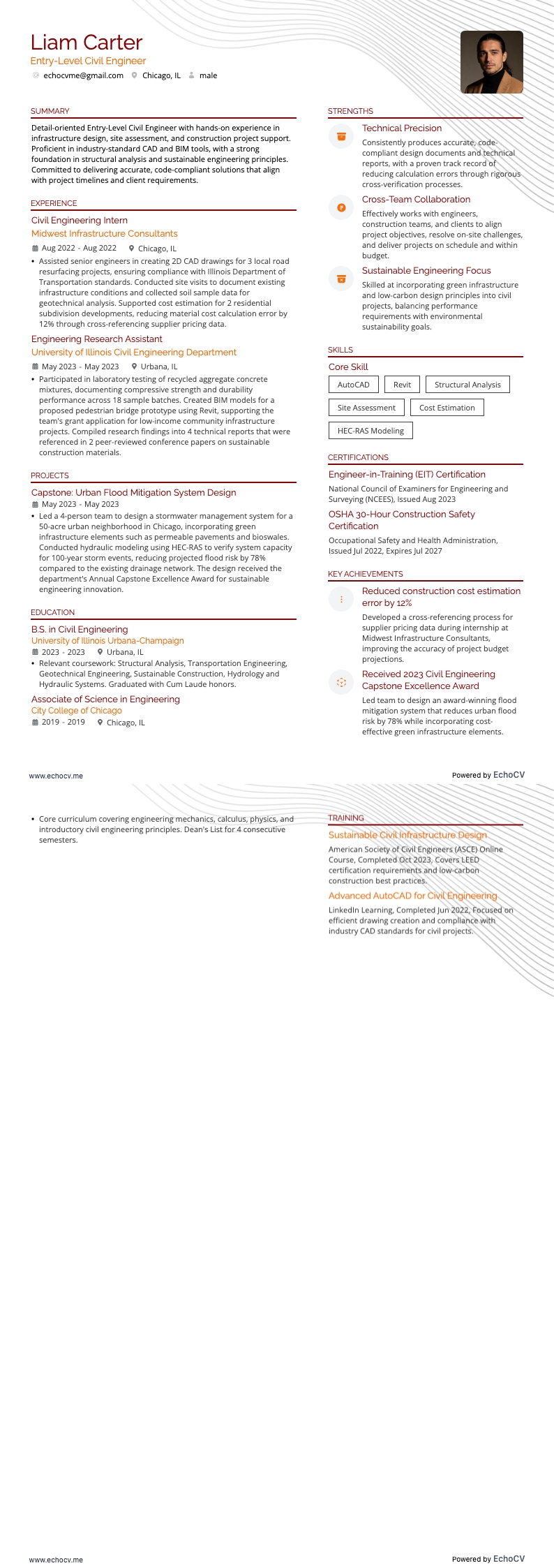 土木工程師 resume example