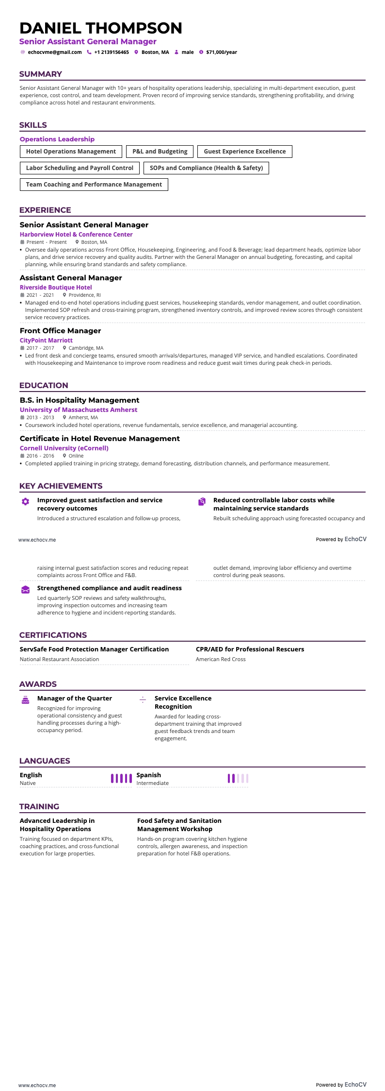 Prévia completa de Gerente-geral adjunto sênior