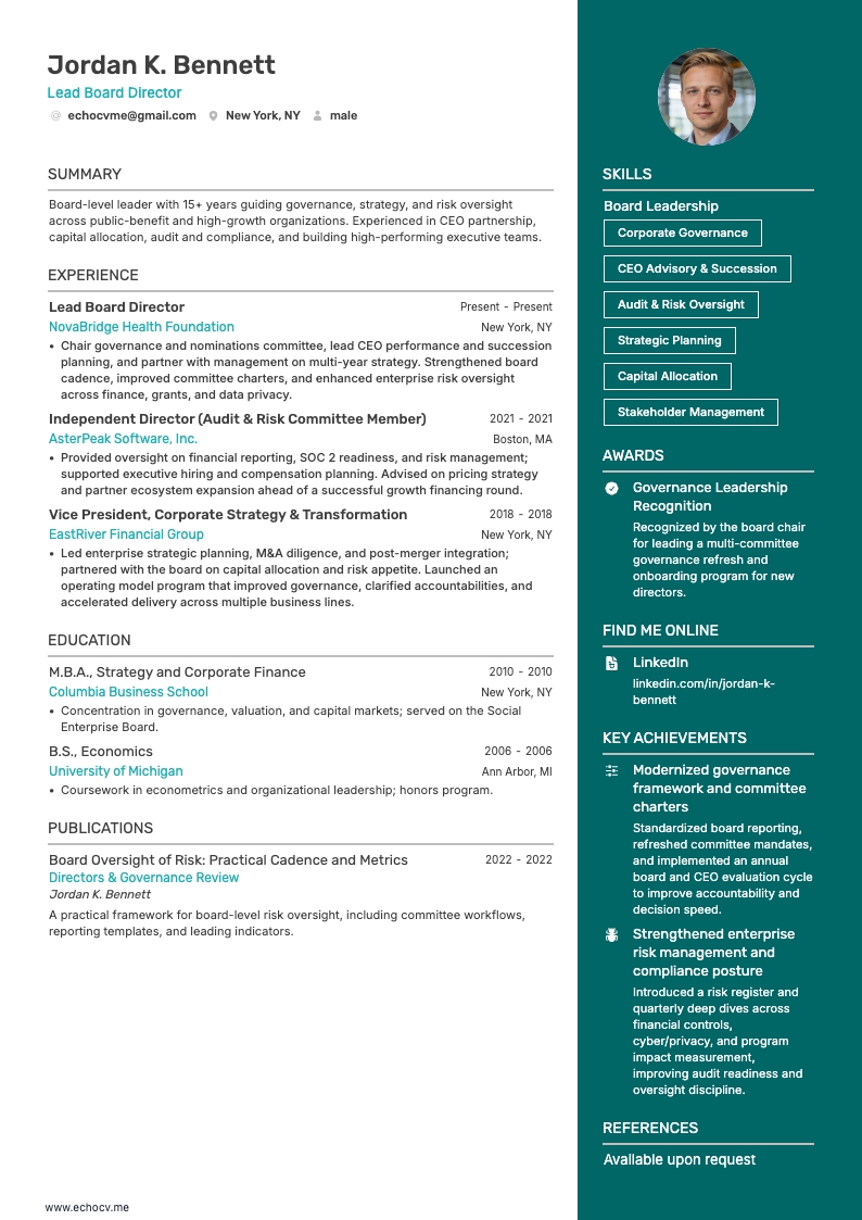 取締役会 resume example