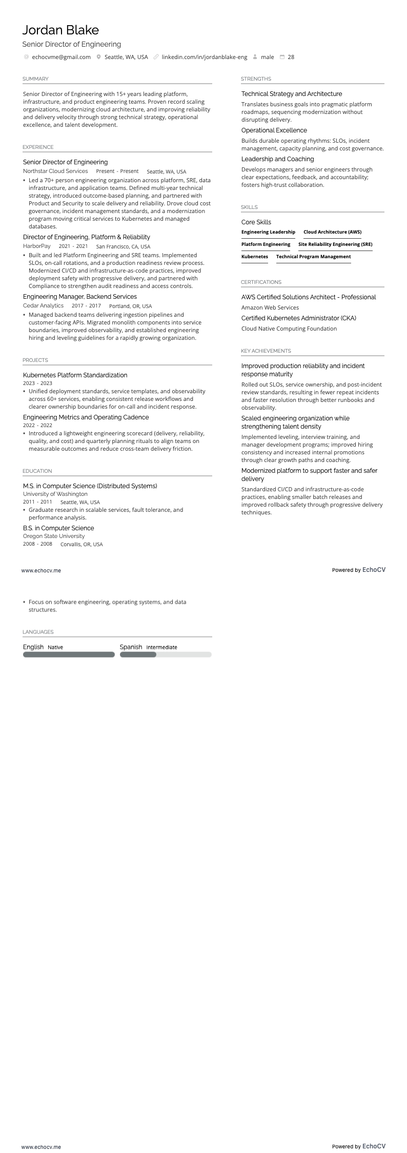 Prévia completa de Diretor sénior de Engenharia