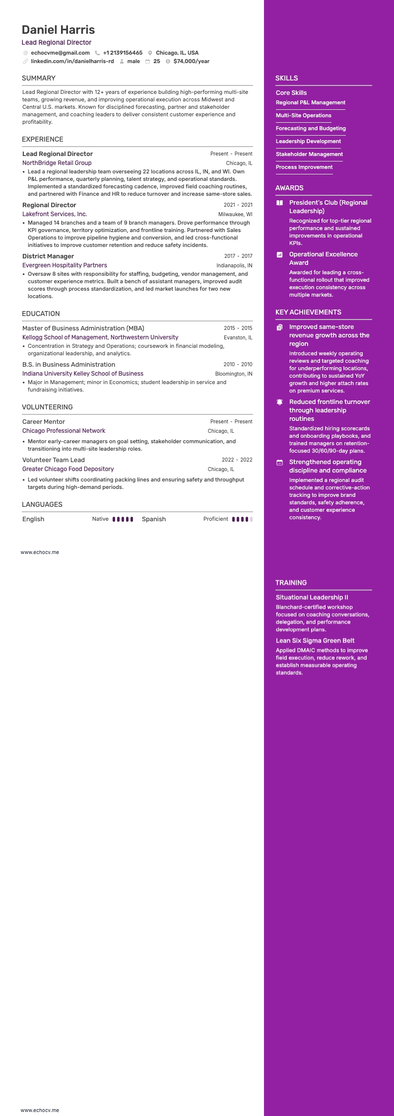 Lead Regional Director full preview