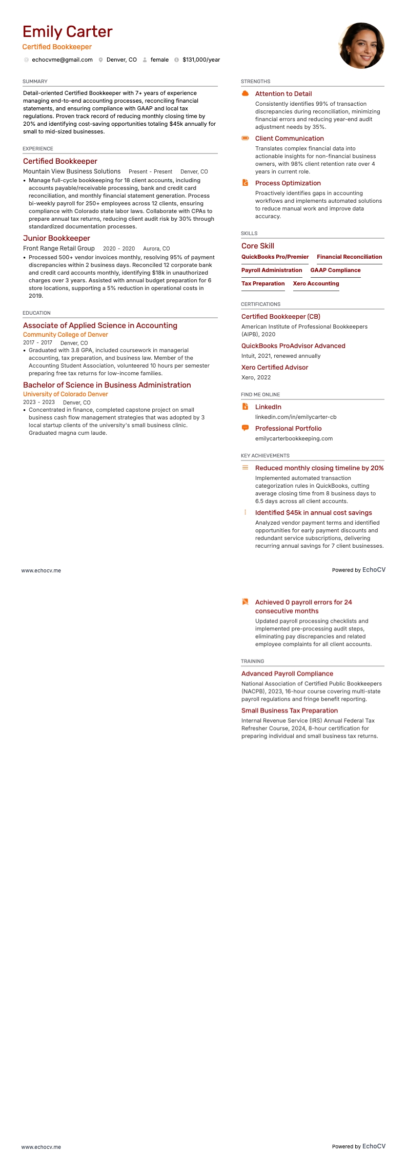 認定簿記係 example resume