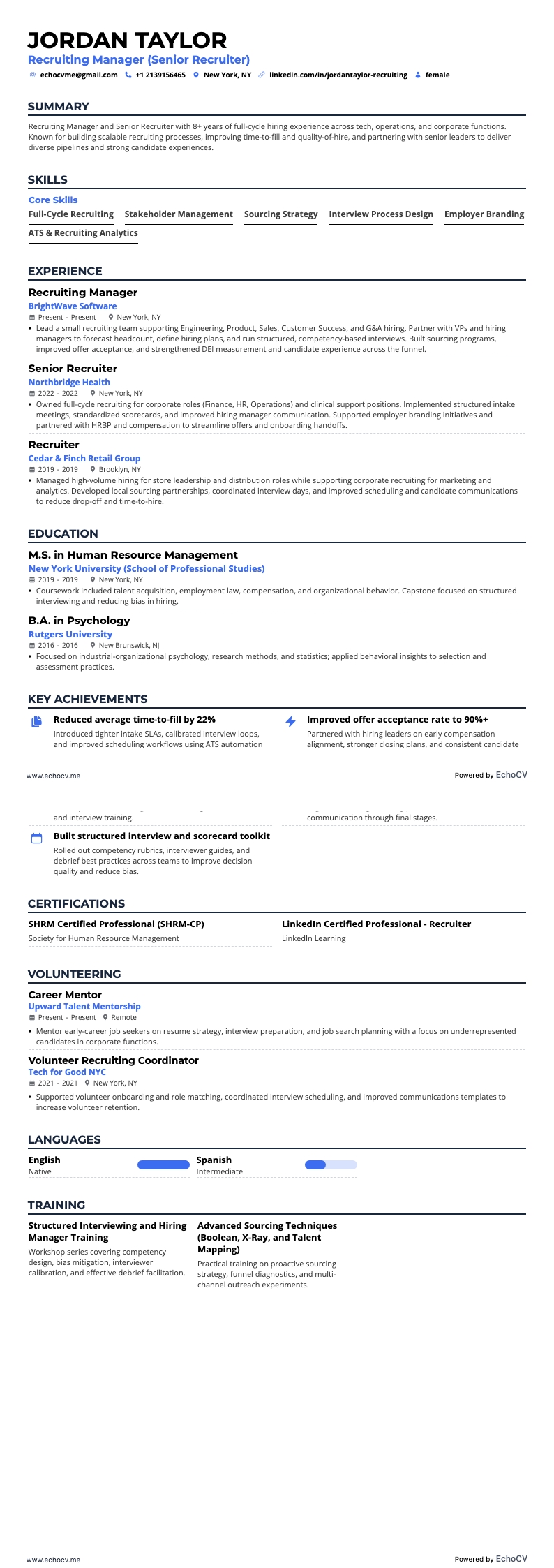 Xem trước đầy đủ Quản lý tuyển dụng
