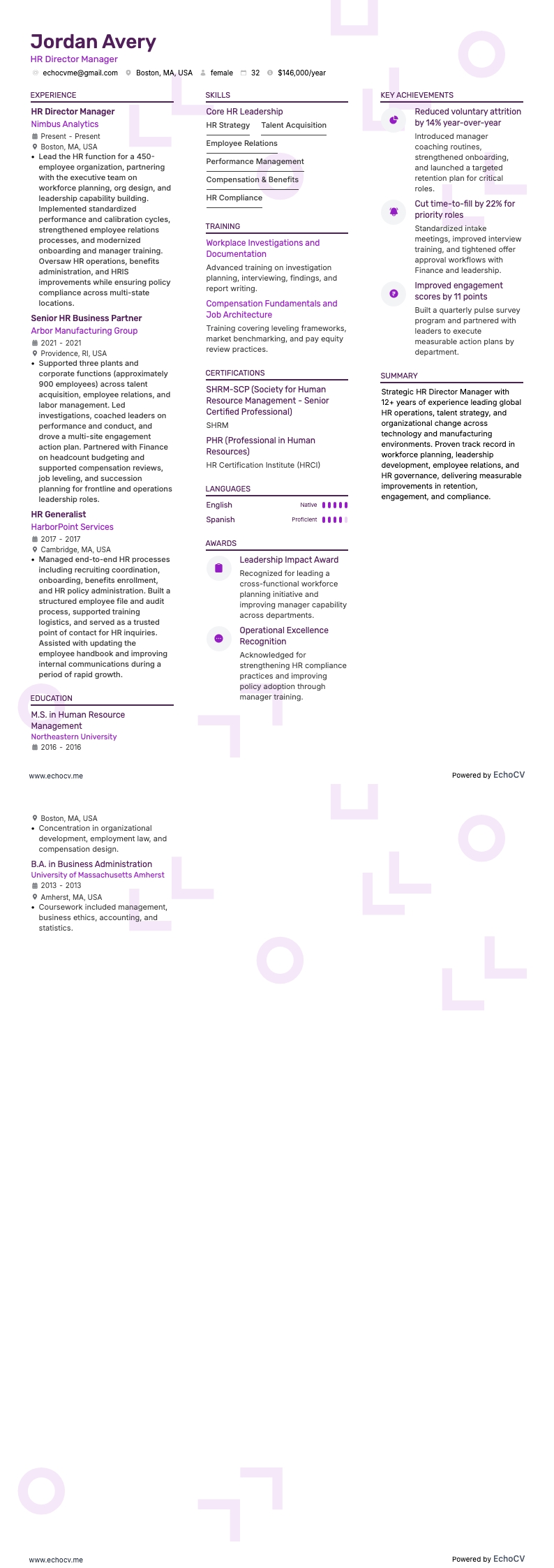 Prévia completa de Diretor gerente de RH