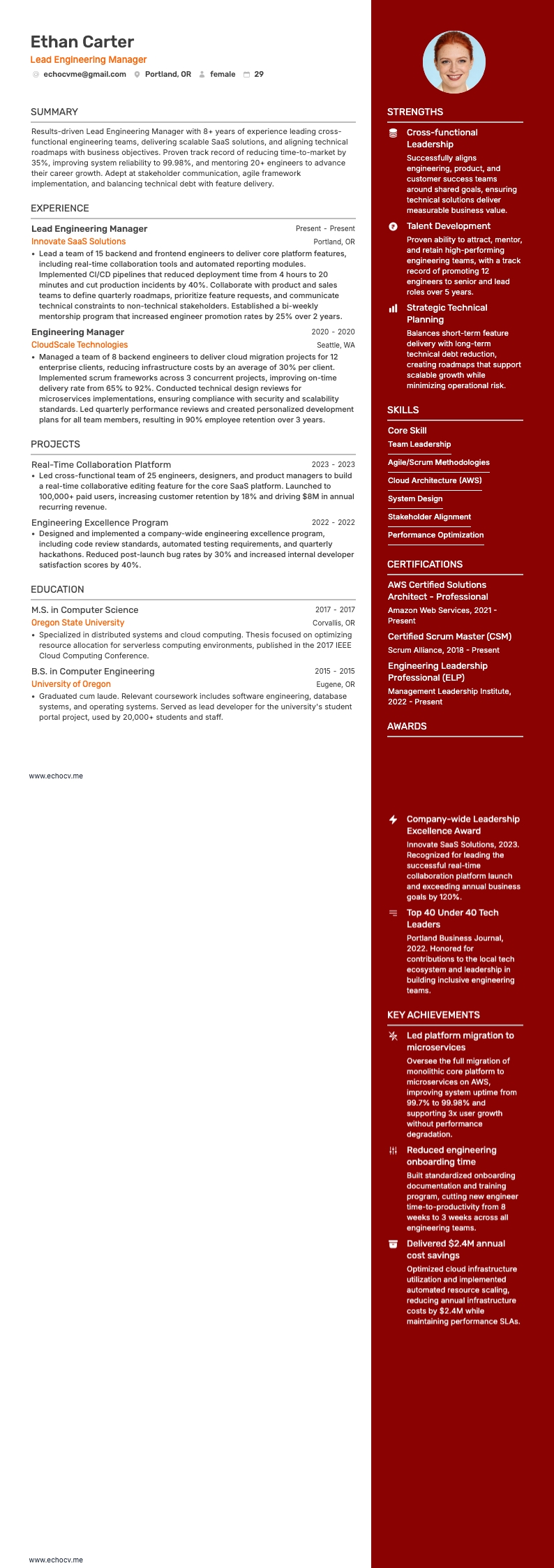 Lead Engineering Manager full preview