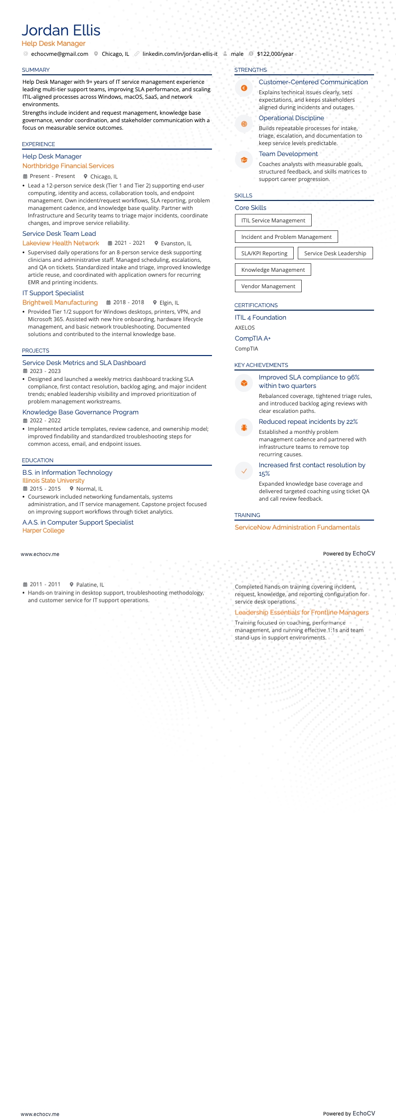 Prévia completa de Gerente de Help Desk