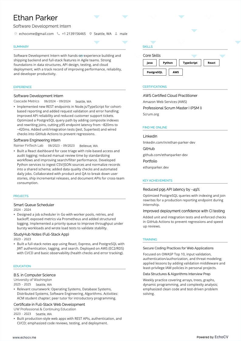 소프트웨어 개발 인턴 전체 미리보기