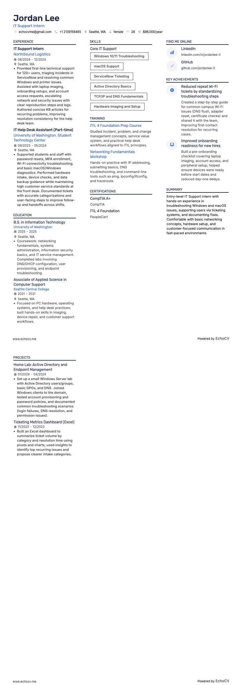 IT Support Intern full preview