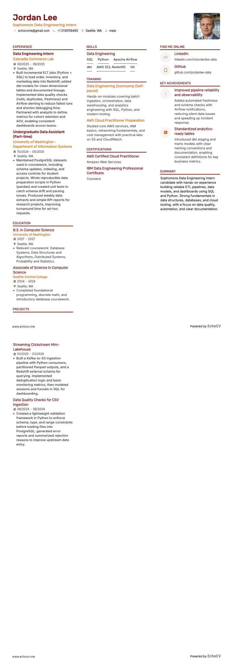 Ingegneria del secondo anno resume example