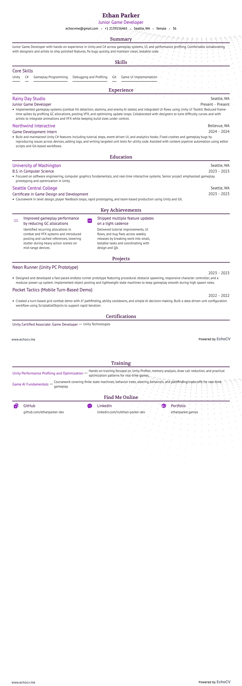 Aperçu complet de Développeur de jeux vidéo junior