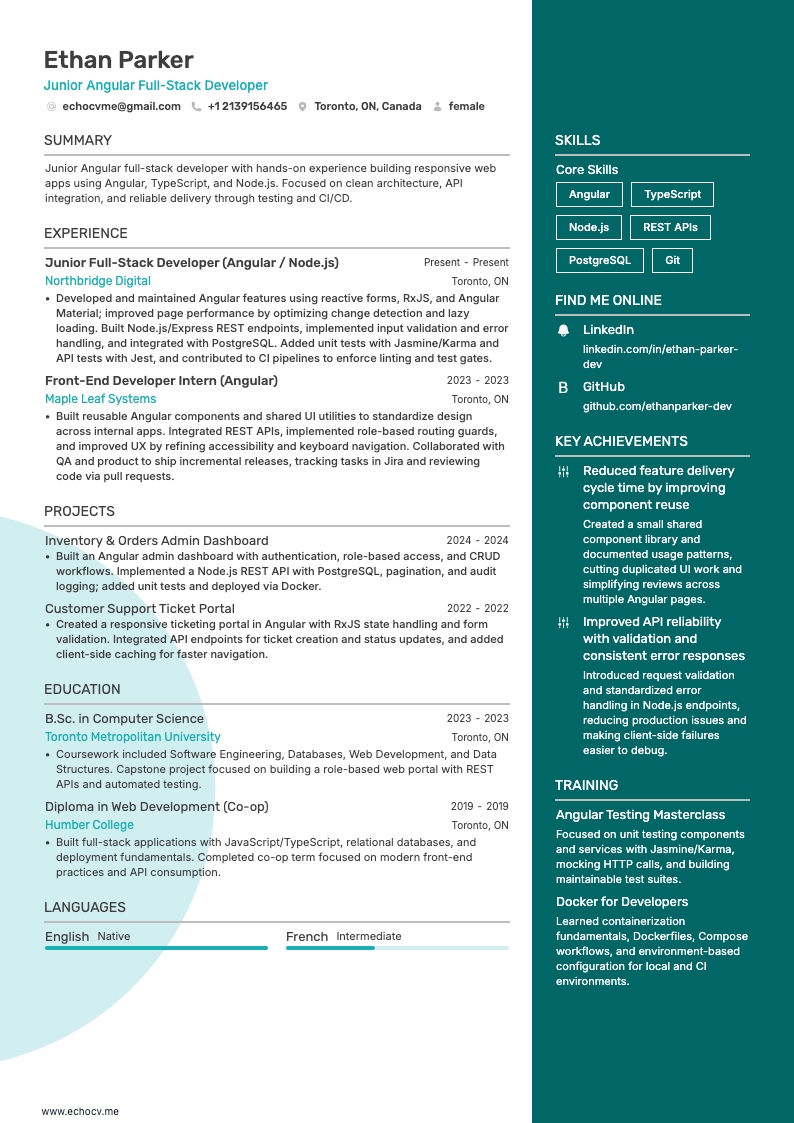 初级Angular全栈开发工程师 完整预览