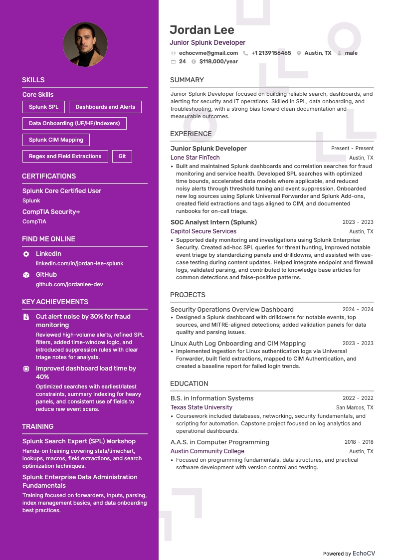 Junior Splunk-Entwickler