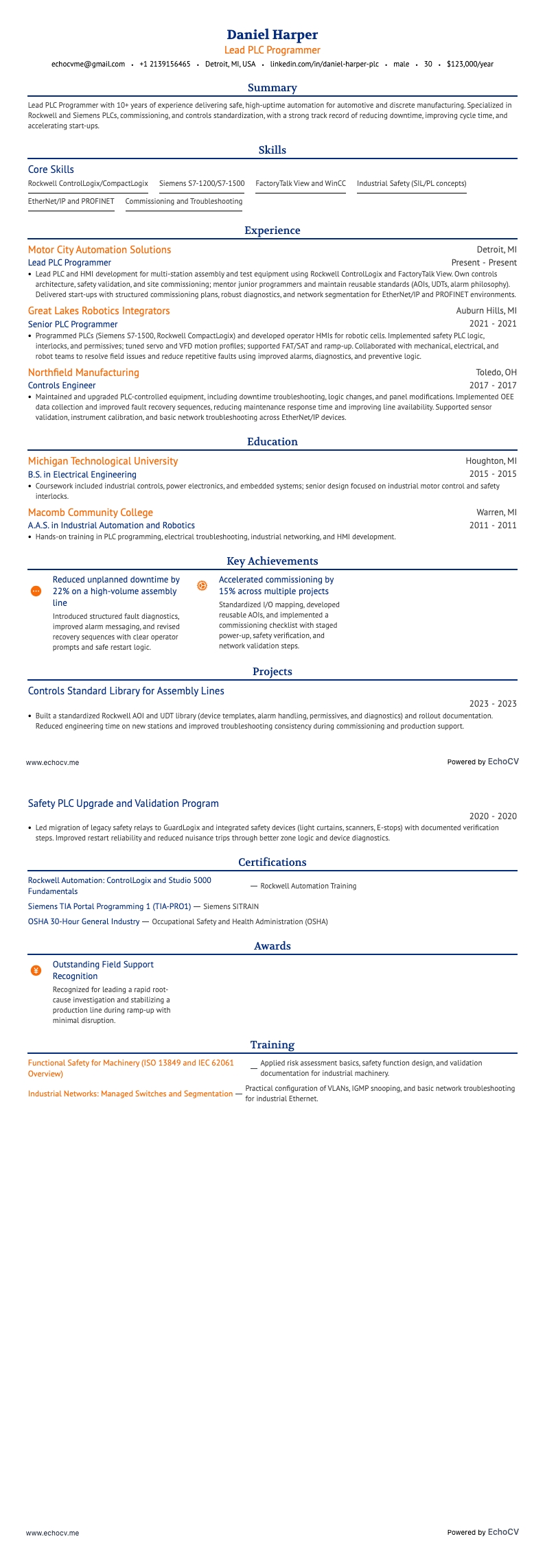 Lead PLC Programmer full preview