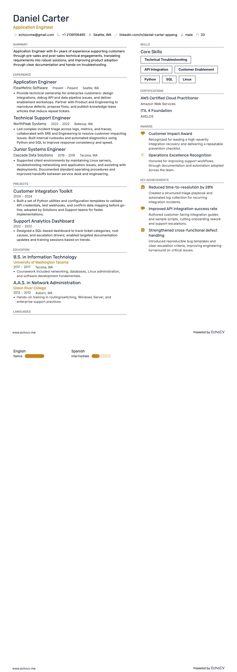 Ingeniero de aplicaciones