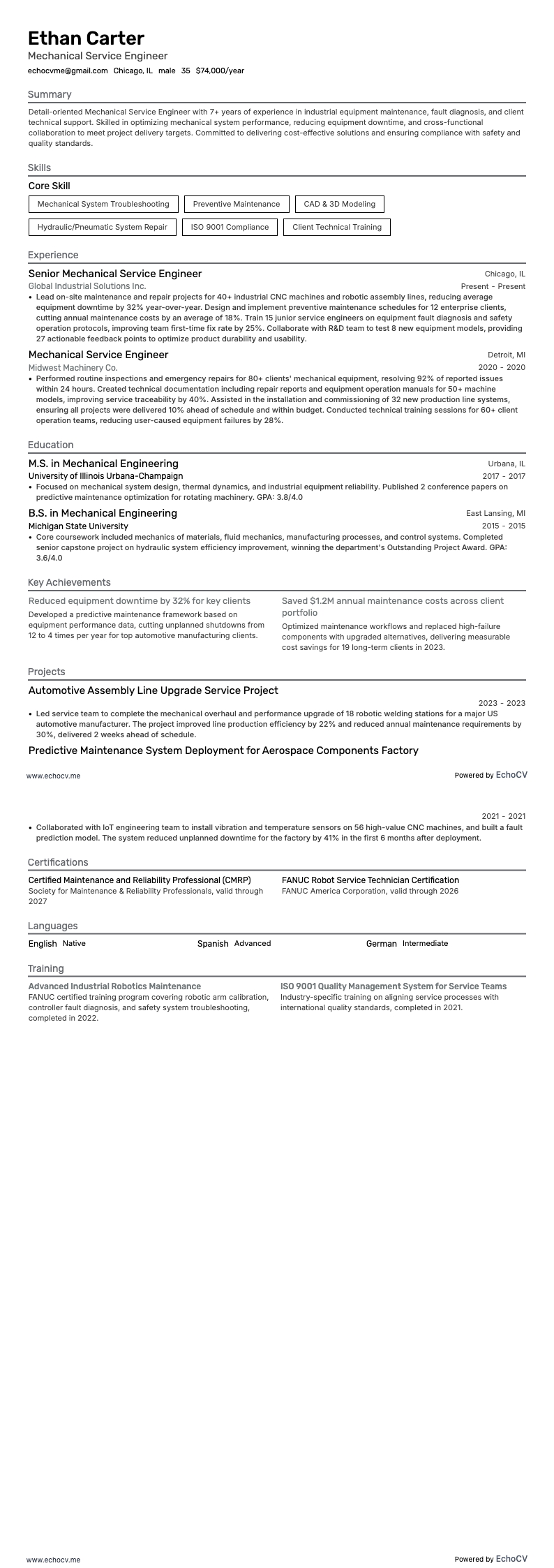 Servicetechniker Maschinenbau