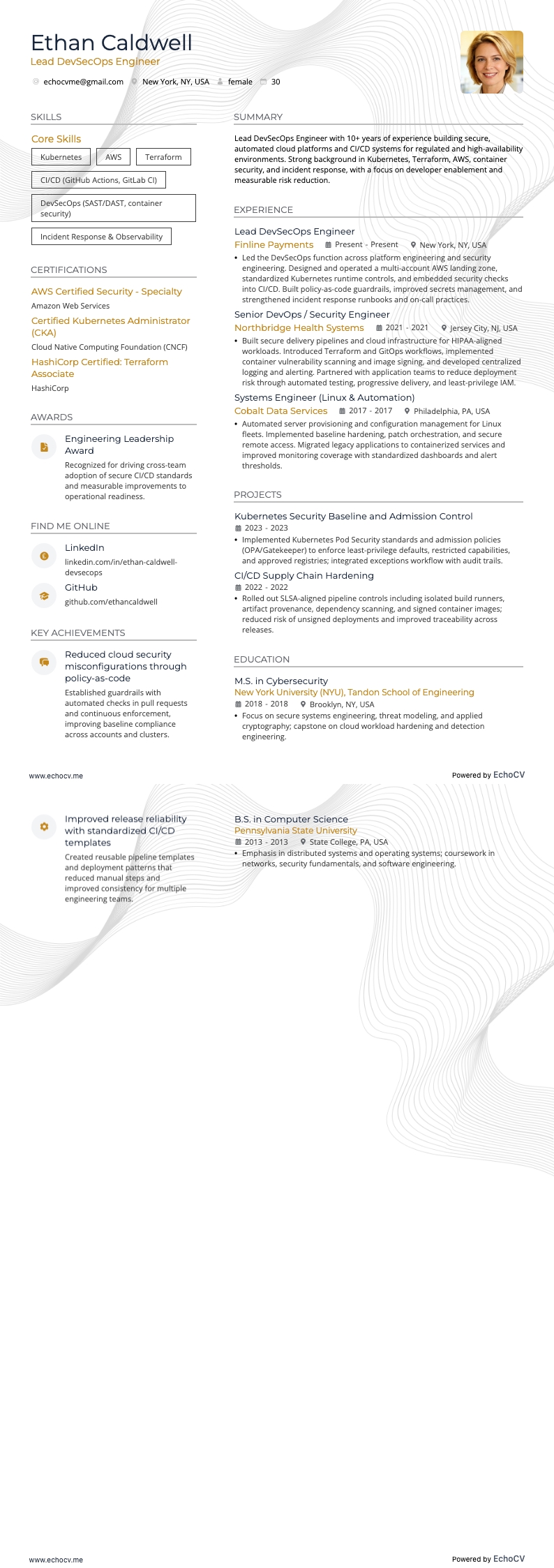 Lead DevSecOps Engineer full preview