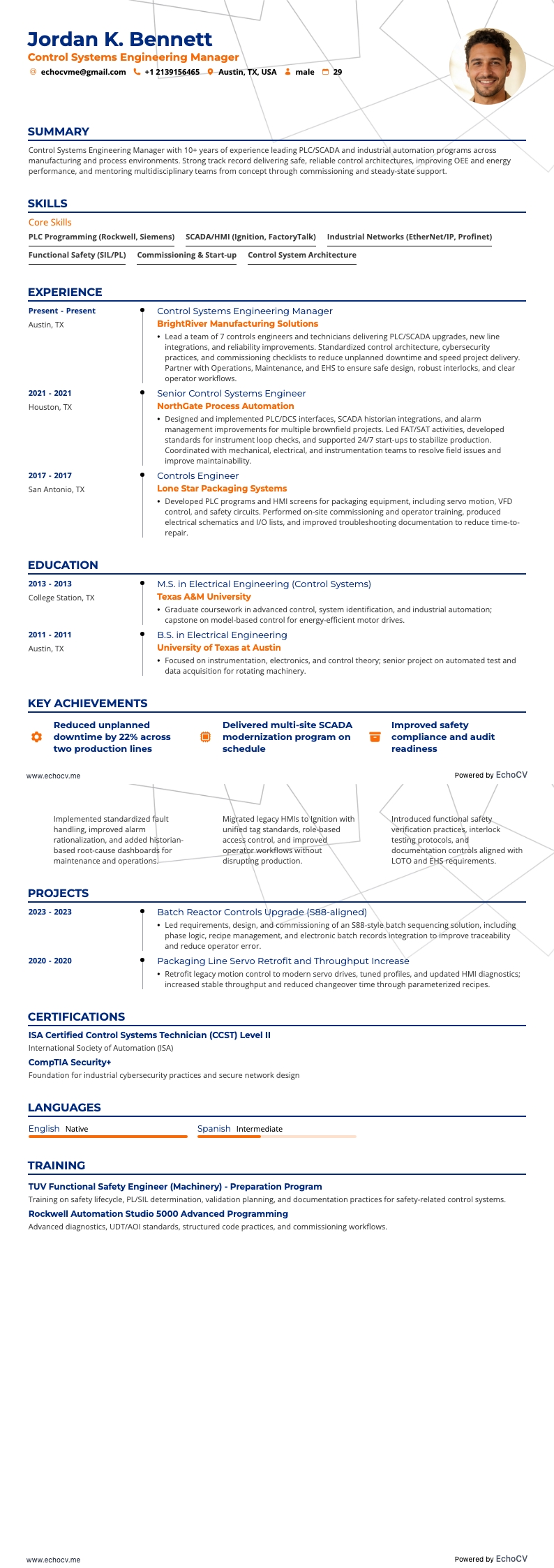 Control Systems Engineering Manager full preview