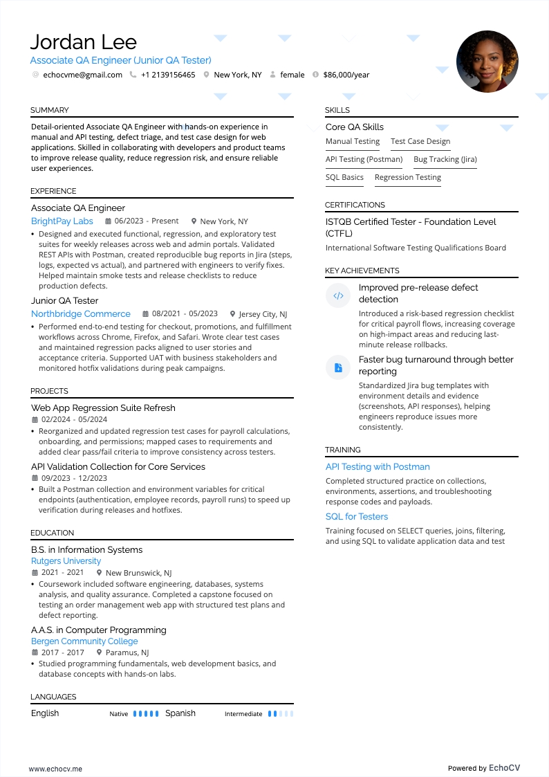 Associate QA Engineer full preview