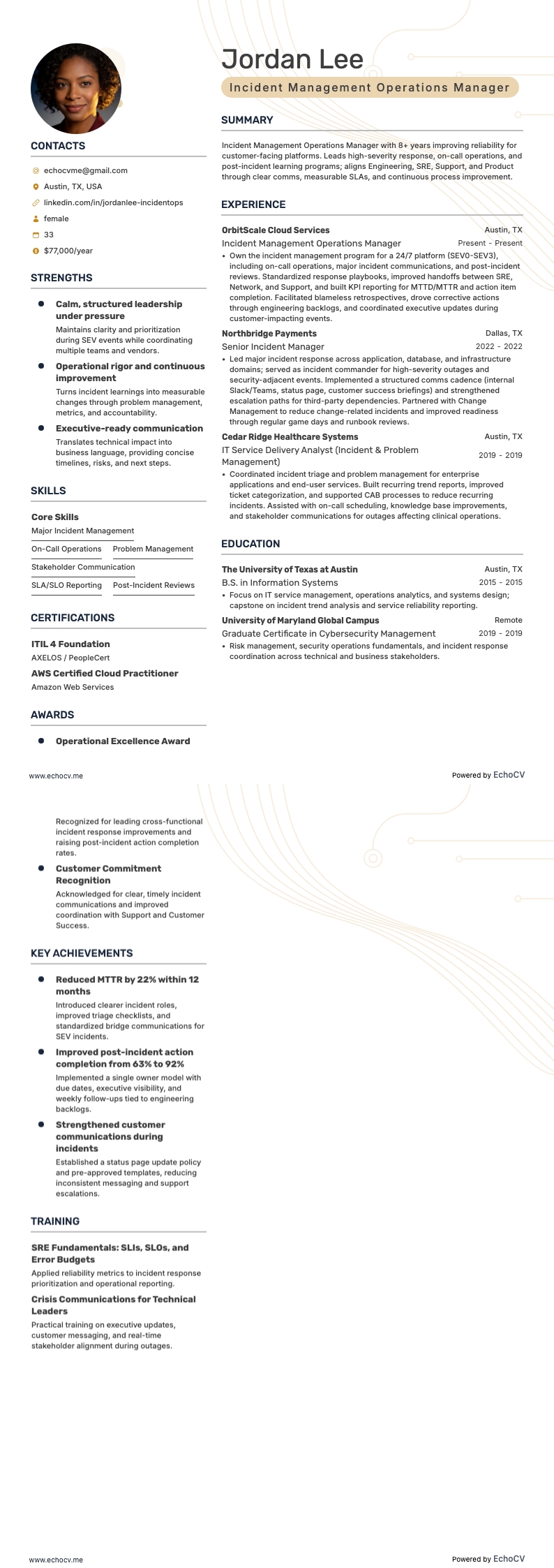 Incident Management Operations Manager full preview
