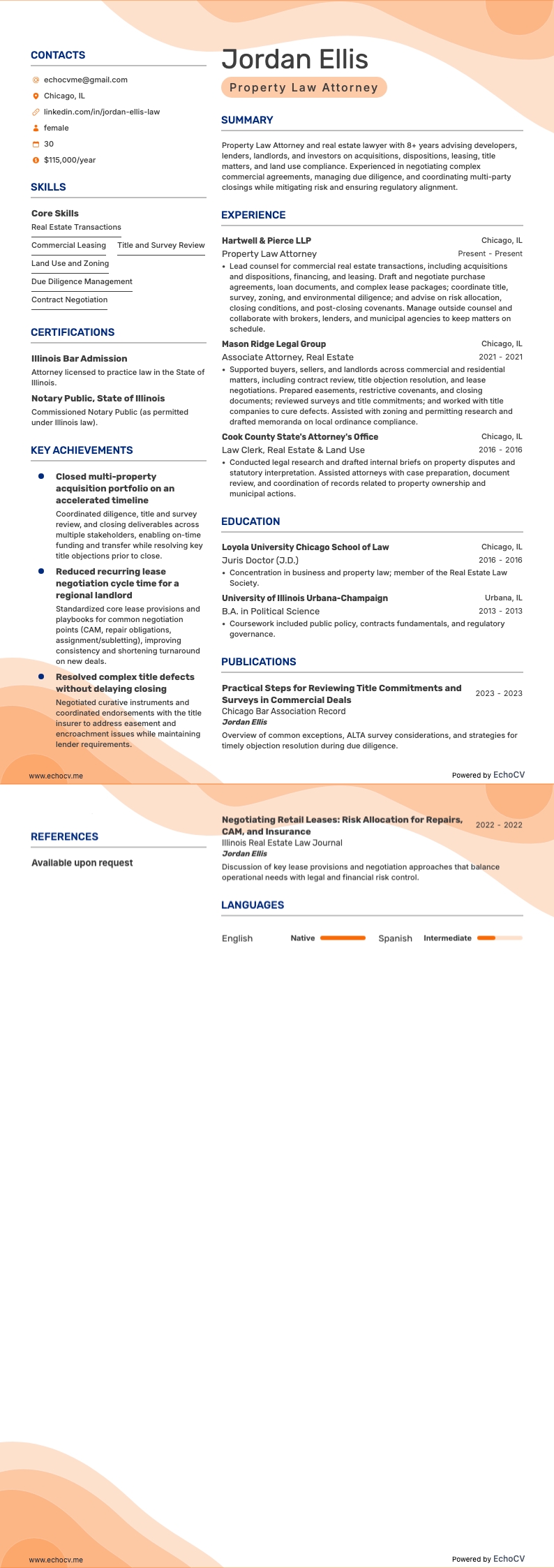 不動産弁護士 resume example