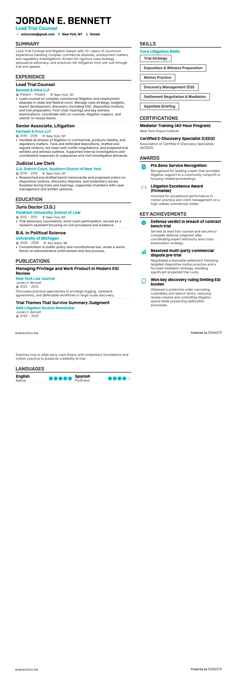 Lead Trial Counsel full preview