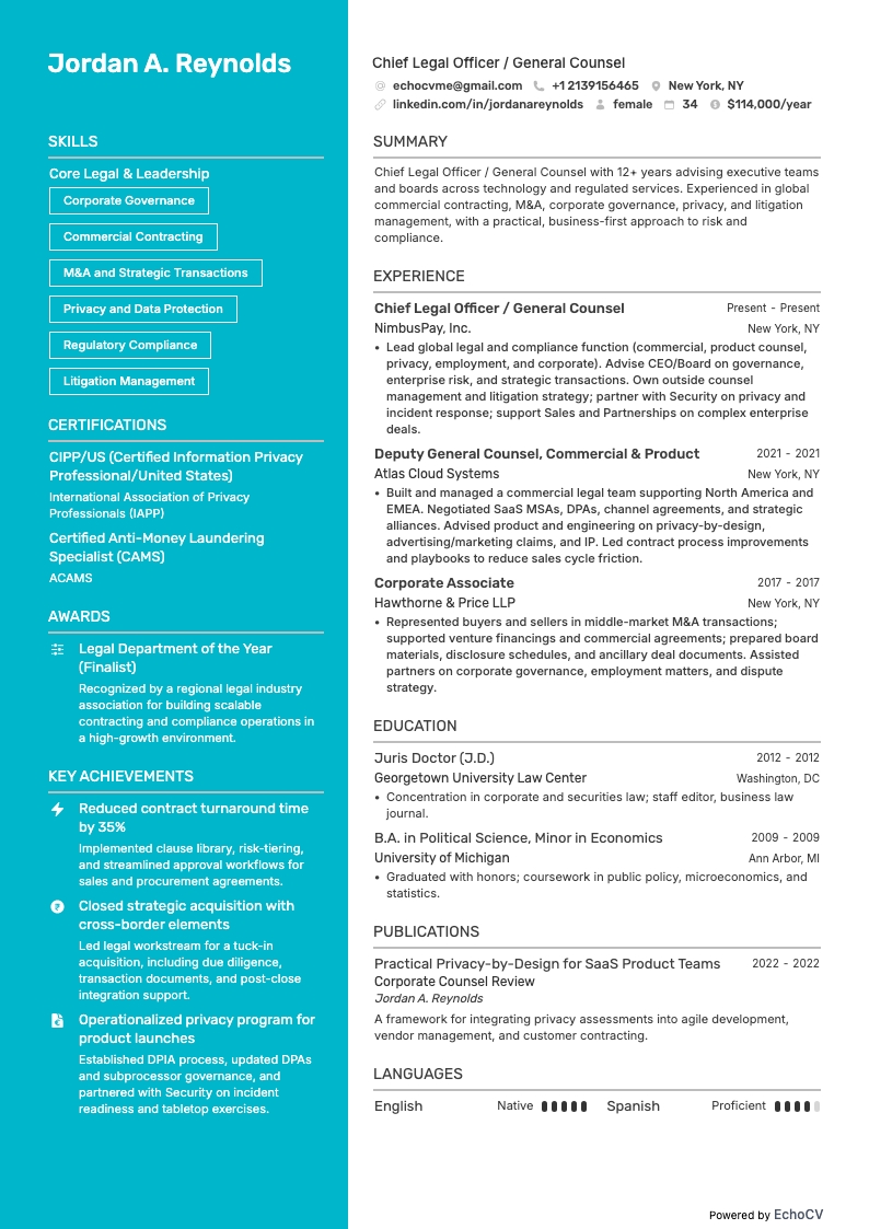 Chief Legal Officer / General Counsel full preview