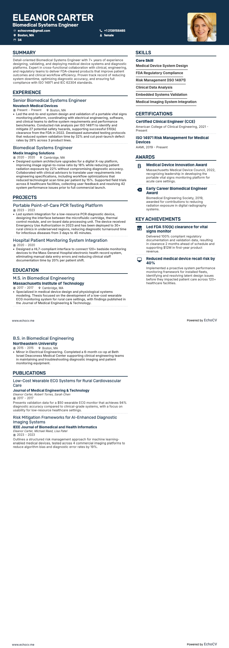 Ingenieur für biomedizinische Systeme