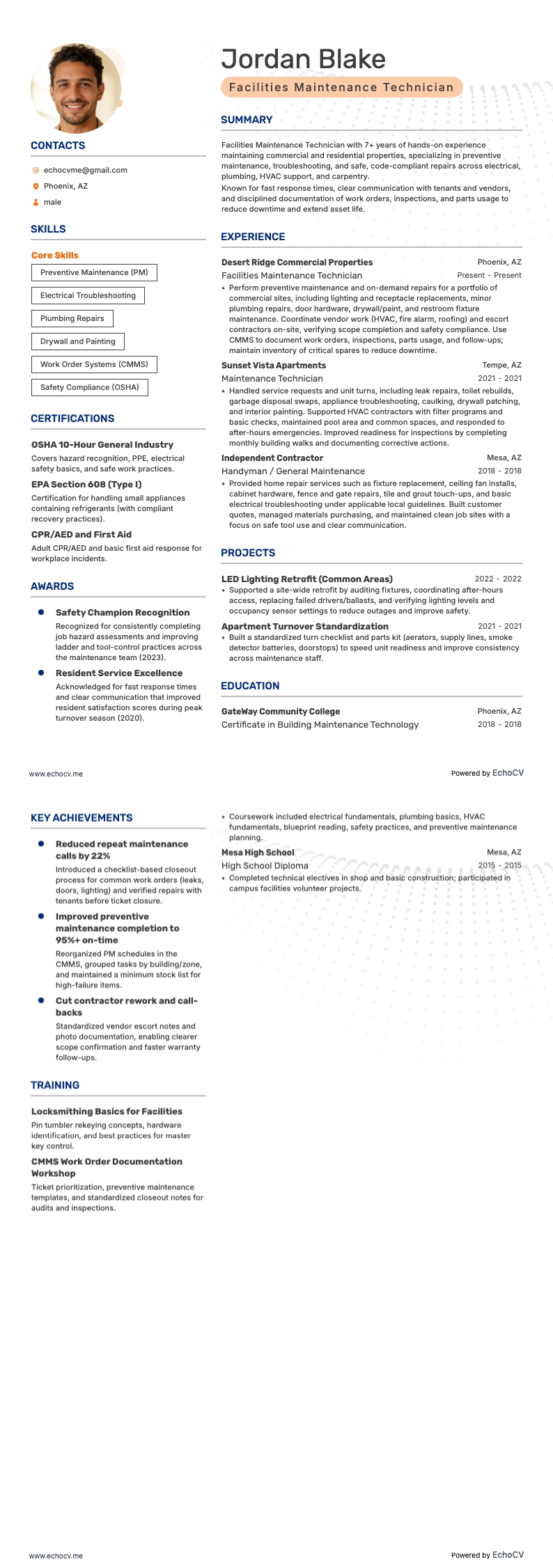 Hausmeister resume example