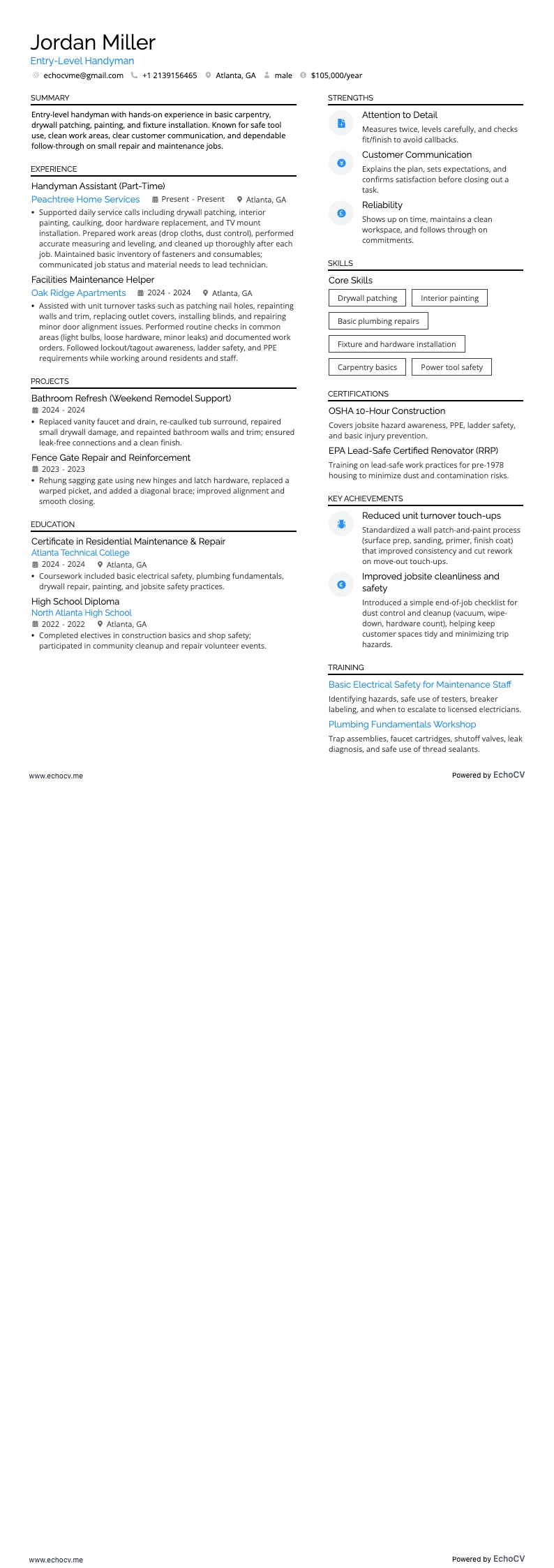 Entry-Level Handyman full preview