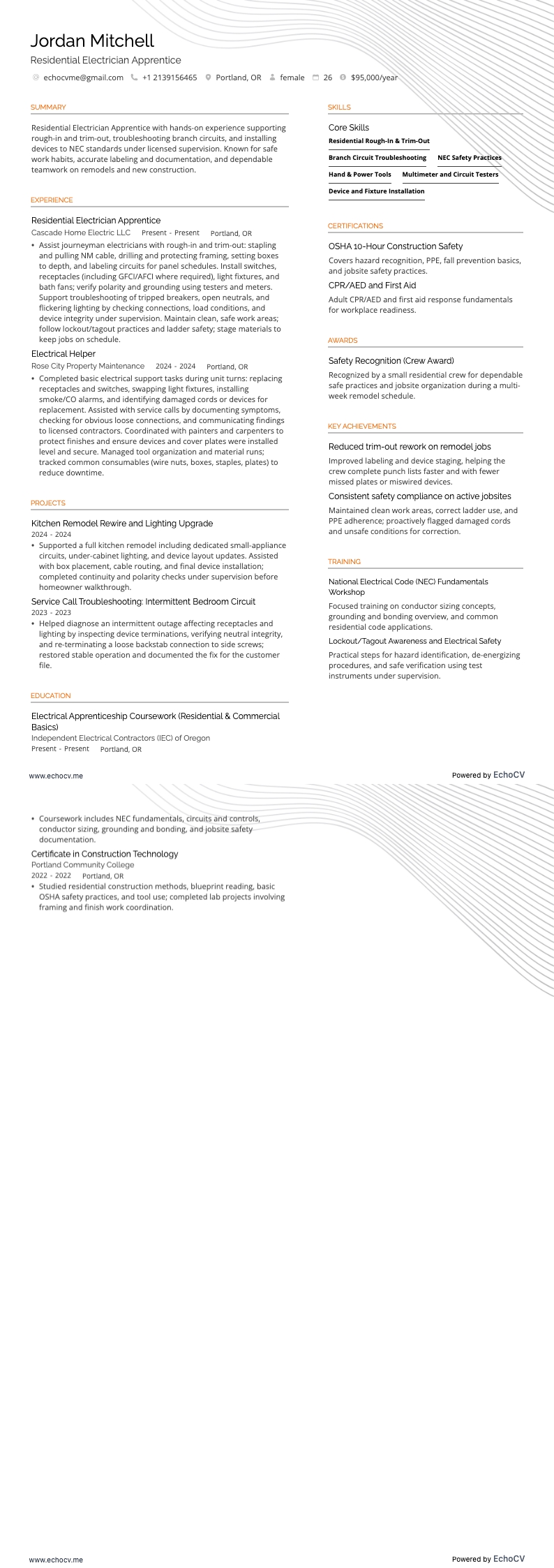 Residential Electrician Apprentice full preview