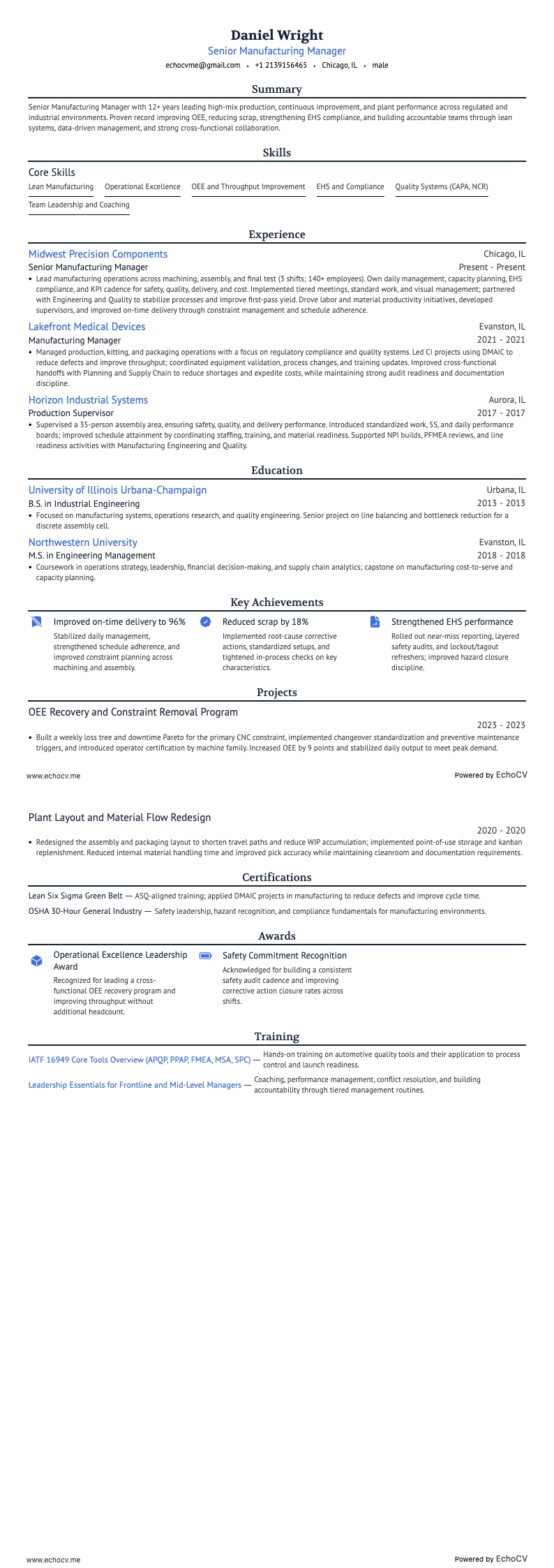 Xem trước đầy đủ Quản lý sản xuất cấp cao