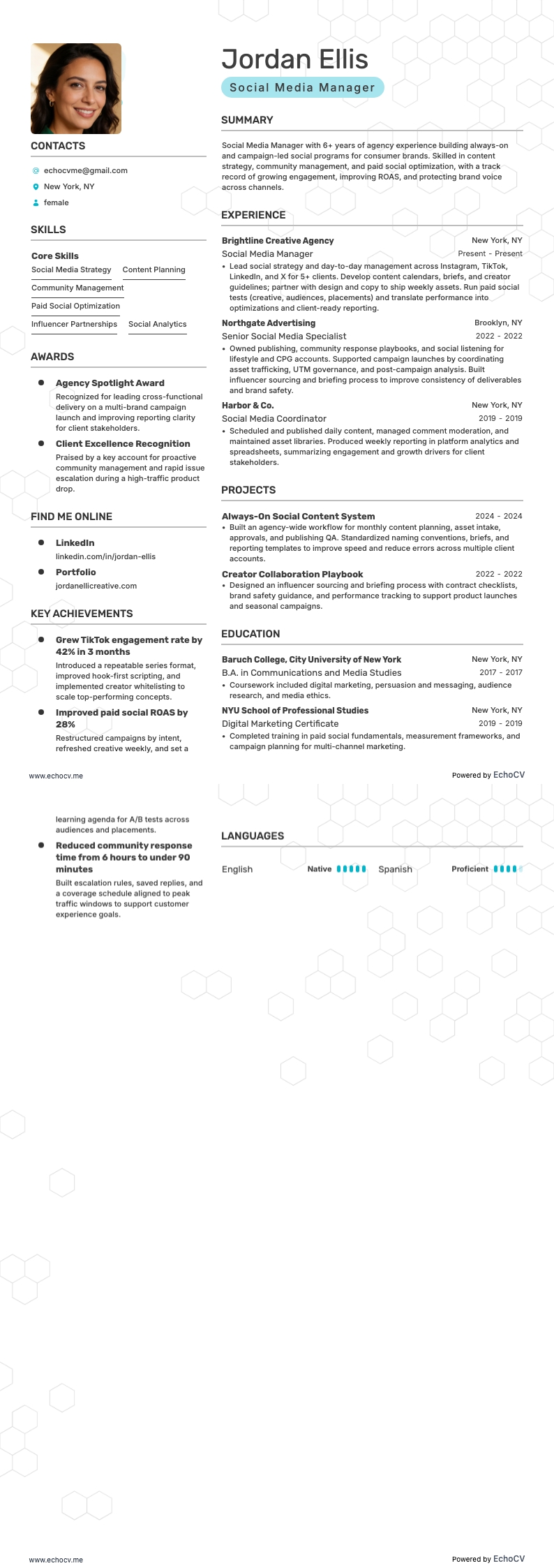 Công ty quảng cáo resume example