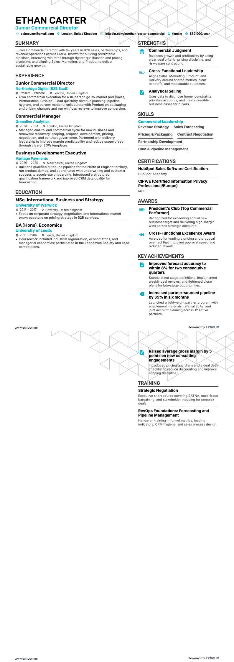 Junior Commercial Director full preview