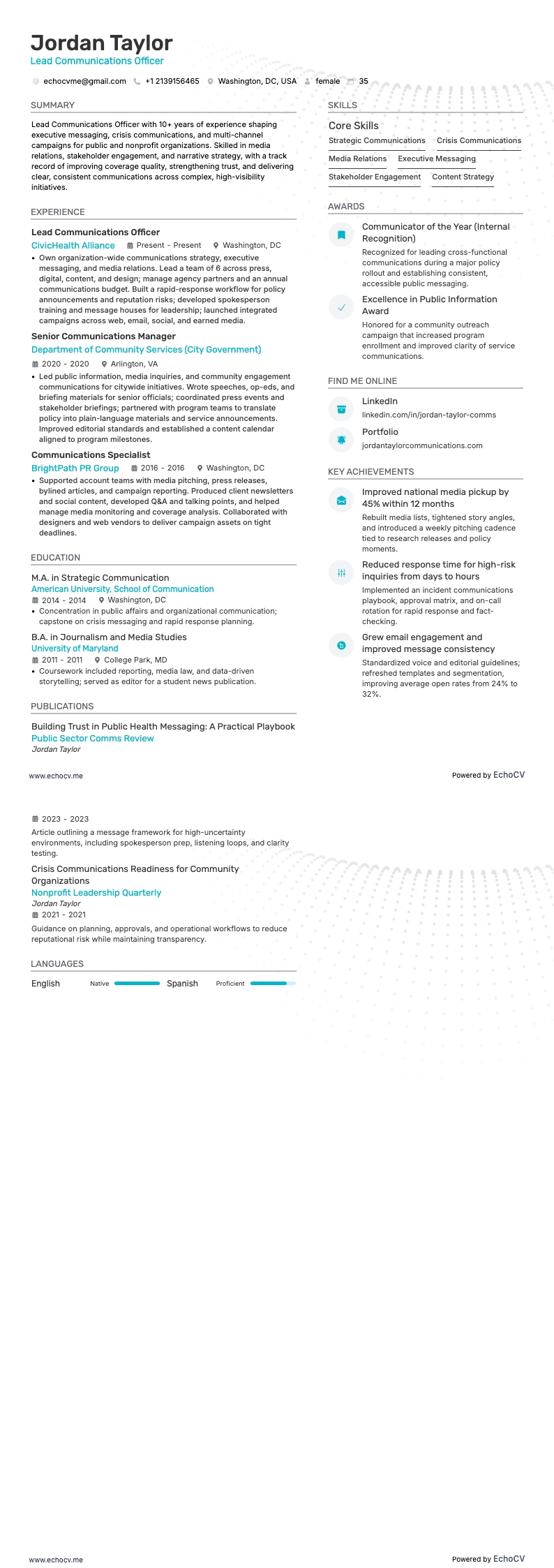 Lead Communications Officer full preview