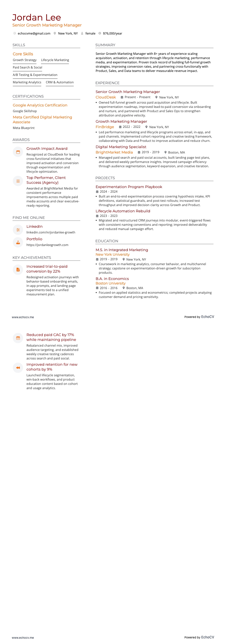 Senior Growth Marketing Manager full preview