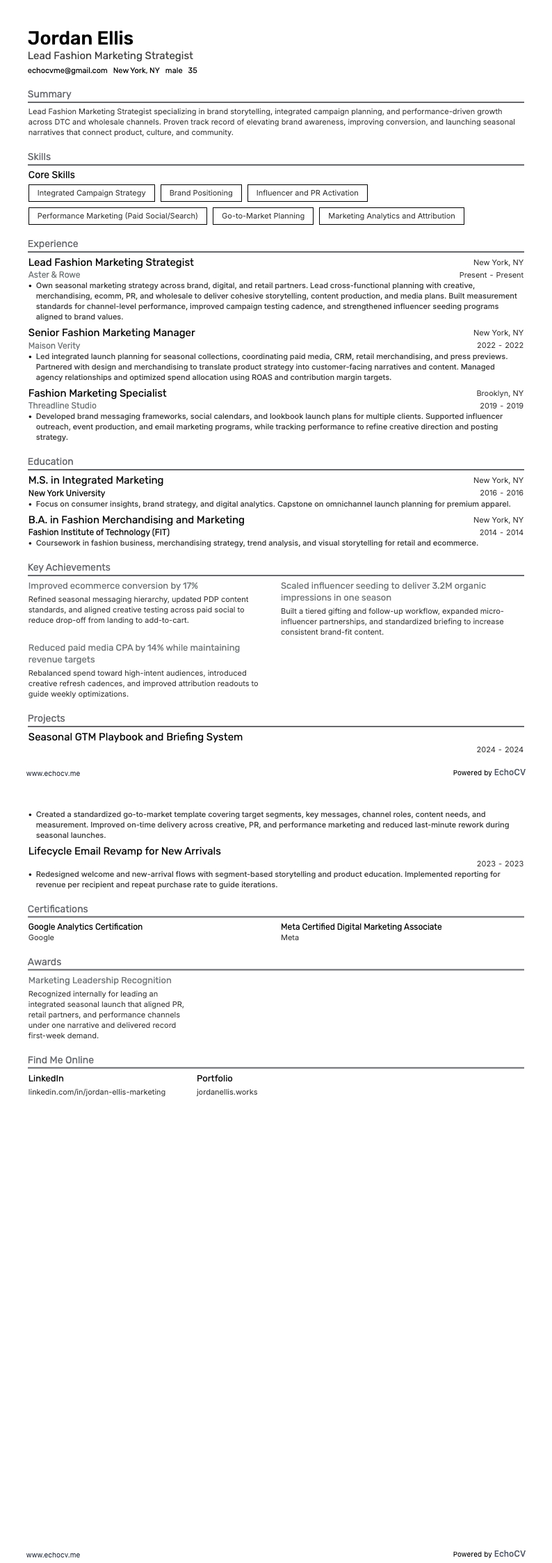 Prévia completa de Estrategista Líder de Marketing de Moda