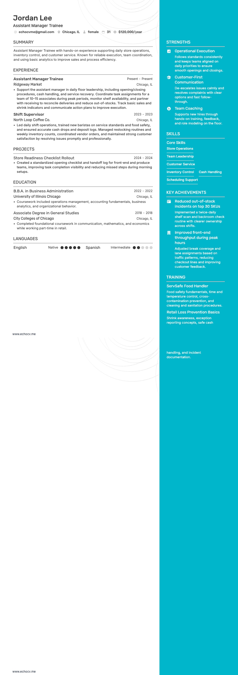 Assistant Manager Trainee full preview