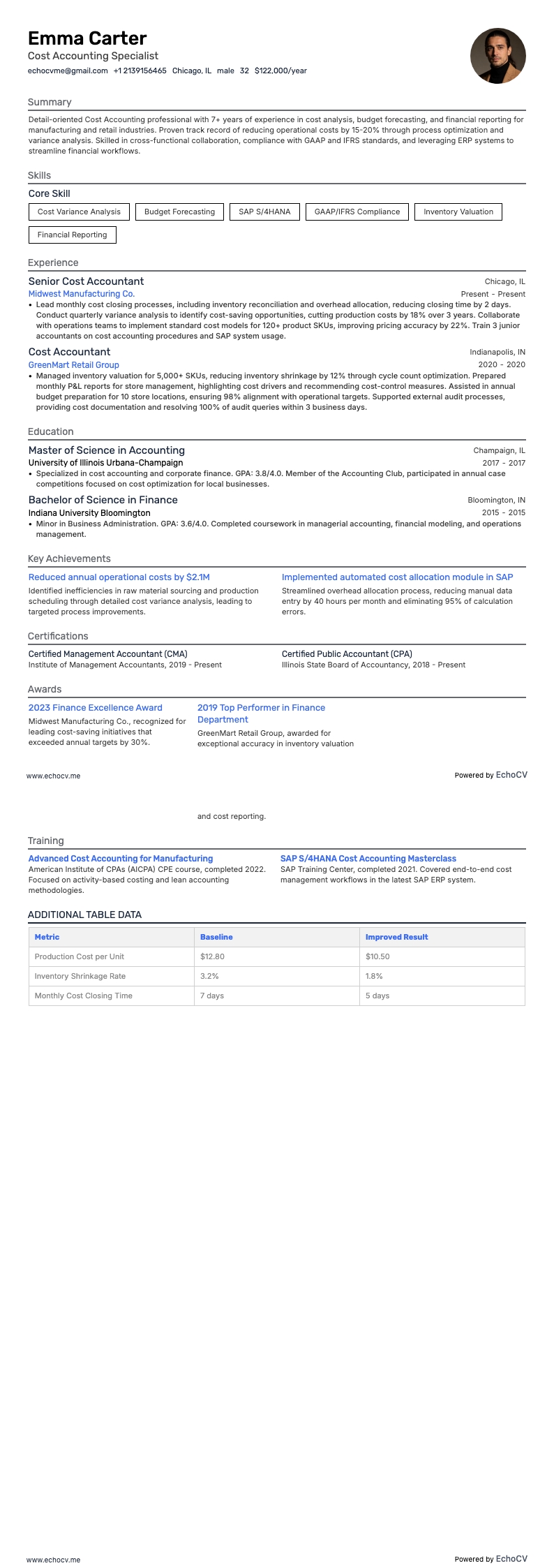 原価計算 example resume