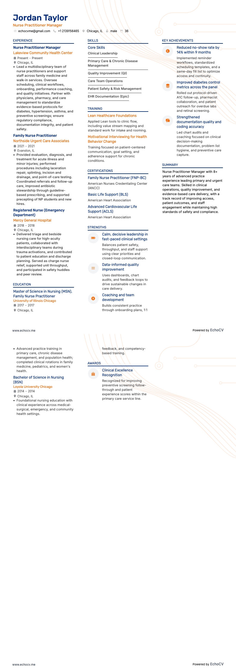 Nurse Practitioner Manager full preview