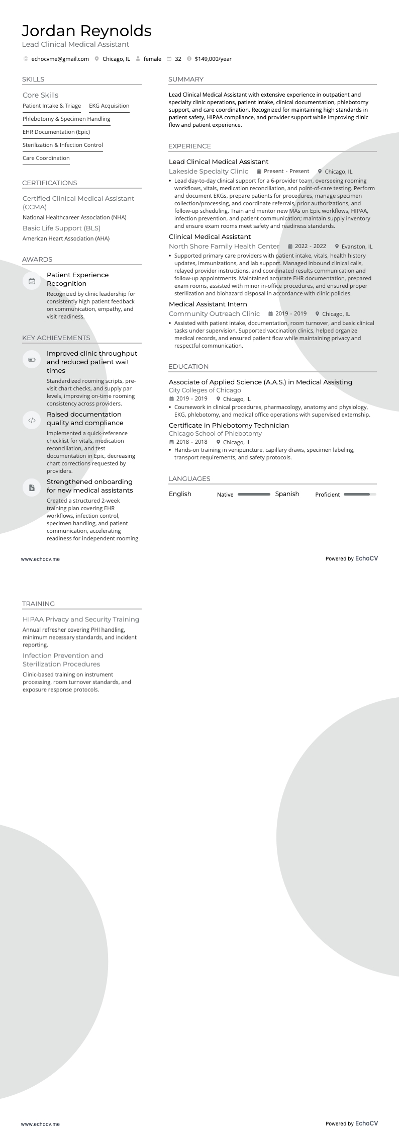 主任臨床医療アシスタント の全体プレビュー