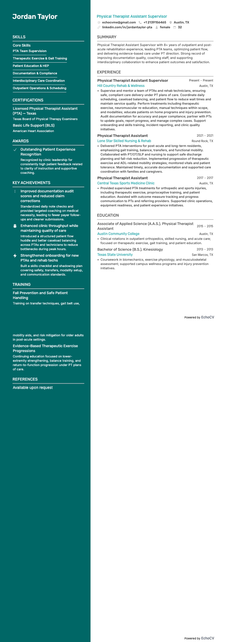 Prévia completa de Supervisor de assistentes de fisioterapia