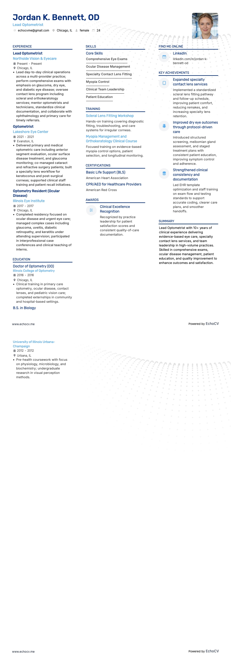Lead Optometrist full preview
